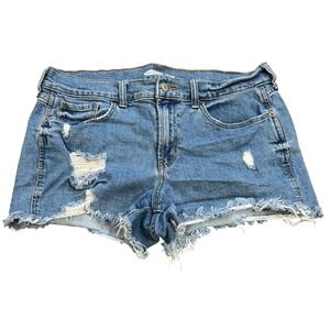 Old Navy Boyfriend Mid Rise Distressed Denim Jean Shorts Women's Size 8